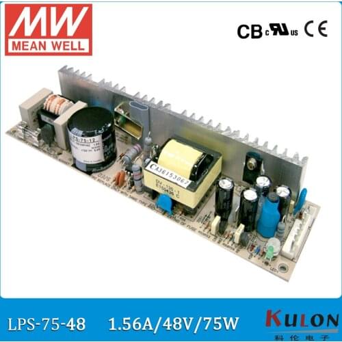 Original MEAN WELL LPS-75-48 single output 1.56A 75W 48V PWM control Meanwell Power Supply open frame LPS-75