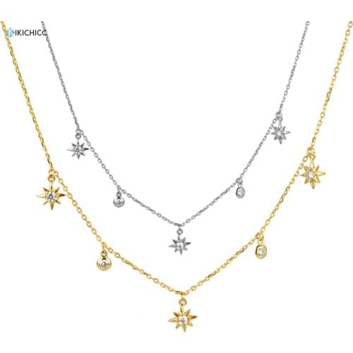 Kikichicc 100% 925 Sterling Silver Clear CZ Charm Snowflower Mini Charm Chocker Necklace 2020 Rock Punk Crystal Luxury Jewelry