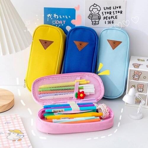 Creative Pencil Stationery Box for Primary School Students Large-capacity Oxford Cloth Printing Logo Graduation Pen Bag Gift