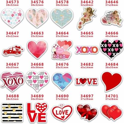 DIY Craft Supplies Sewing Accessories Cartoon Valentines Day Printed Planar Resins Mold 10 Pieces. PR-34573