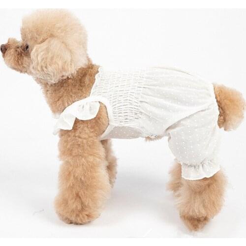 Chiffon Dog Jumpsuit Summer Dog Clothes Pants Puppy Costume Overalls Yorkshire Pomeranian Poodle Bichon Schnauzer Pet Clothing