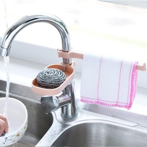 Storage Rack Kitchen Faucet Drain Rack Pool Storage Rack Sink Sponge Rag Drain Rack Combined Multifunctional Storage Rack
