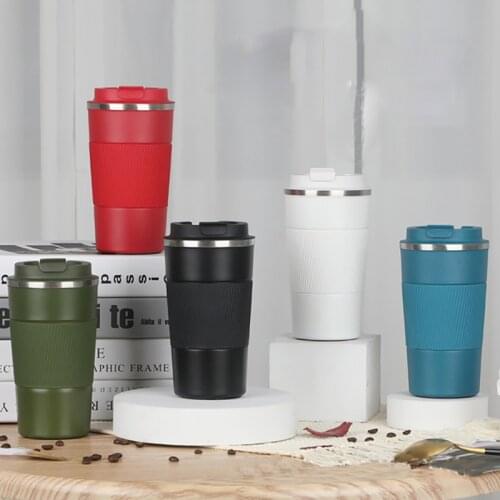 510ml/380ml Double Stainless Steel Coffee Thermos Mug with Non-slip Case Car Vacuum Flask Travel Insulated Bottle