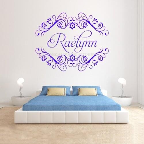 Name Vinyl Wall Decal Shabby Chic Personalized Girl Baby Nursery Wall Decal Room Wall Art DZ034