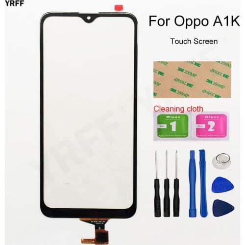 For Oppo A1K Touch Screen Digitizer Touch A1K CPH1923 Front Glass Panel Sensor Phone Assembly Parts 3M Glue