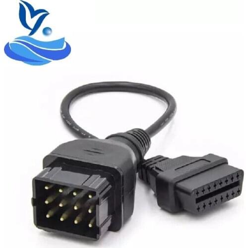 Factory price working Gaz 12pin for 16 PIN Female to Male 12 pin OBD OBD2 OBDII DLC 16 Pin Converter Cable gaz12pin Free ship
