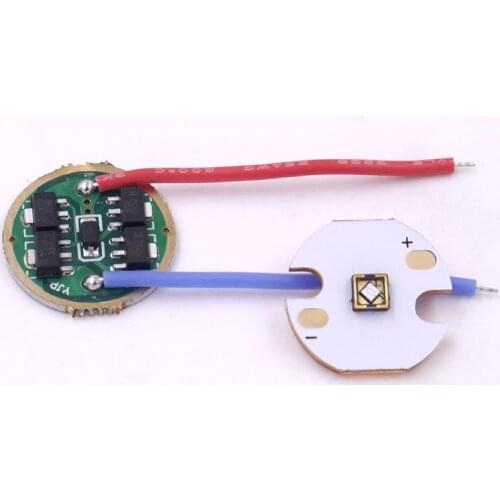 1mode 17mm 4xAMC7135 1-Cell 3.7v-4.2v 1400mAh Flashlight Driver Board + 16mm Nichia 365nm 6w UV DTP Copper Plate Flashlight DIY