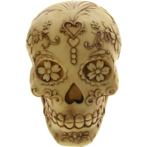 1Piece Skull Resin Decoration Sugar Skull Day of The Dead Halloween Statue Figurine Ornament Art Skull Collection