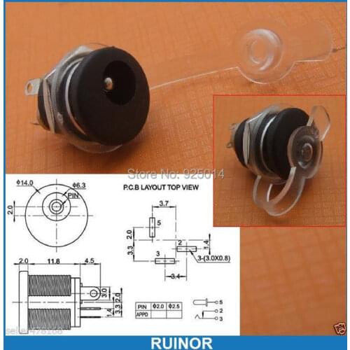 10PC Waterproof plastic 5.5mm X 2.1mm DC socket mounting Power Chargers Nut -022