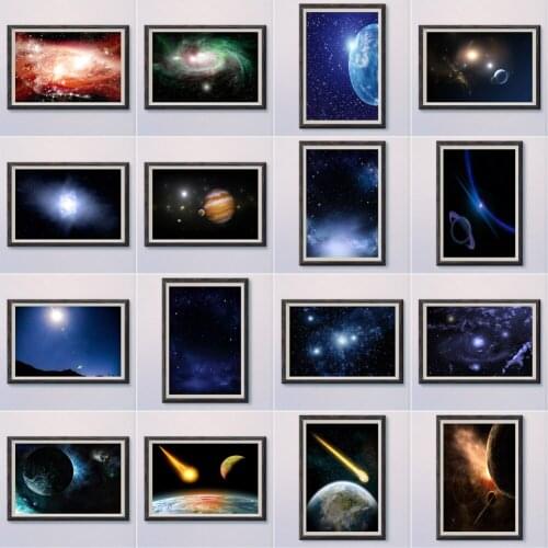 2-5 Star Nebula Starlight Natural Scenery Space Cosmos Starry Magnificent Wall Silk HD Poster Art Decoration Gift