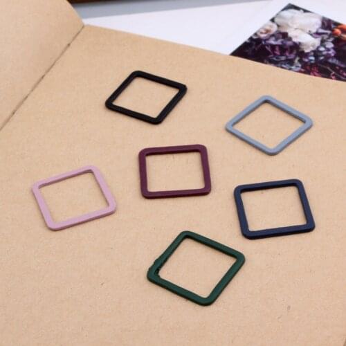 20pcs 18*18mm Diy enamel Rubber Color Square Charms Pendants Jewelry Accessories Geometry Earrings Hanging Parts