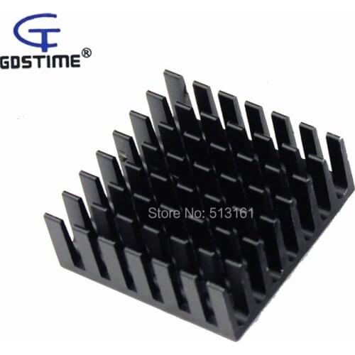 200pcs Gdstime 28x28x11mm Aluminum Heatsink Extruded Black Radiator Heat sink 28mm for Electronic Heat Dissipation