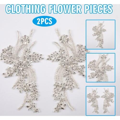 3D Acrylic Flower Lace Embroidery Bridal Applique Beaded Tulle White Lace DIY Wedding Dress Making Accessories Home Decoration