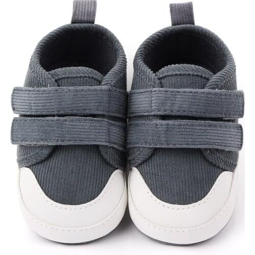 Newborn Baby Shoes Boys Girls Toddler Shoes Canvas Toddler Sneakers Rubber Non Slip Soft Sole Infant First Walkers 0-18 Months