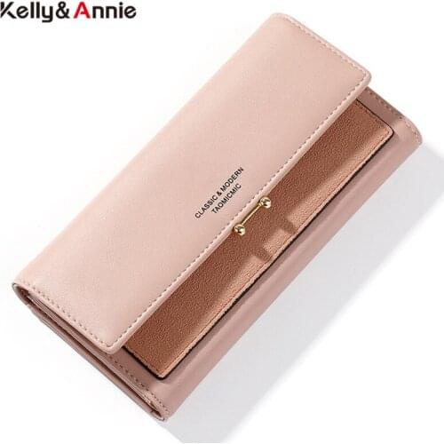 Brand Designer Geometric Wallet Leather Phone Pocket Card Holder Coin Purse Women Wallets Ladies Carteira Female Long Purses