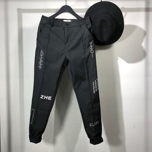 Owen Seak Men Casual Harem Pants Gothic Men Clothing Cargo High Street Sweatpants Summer Men Calf-Length Pant Loose Black Pants