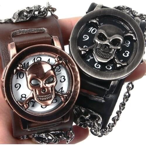 Erkek kol saati relogio masculino Mens Skull Watch Clamshell Creative Wrist Watch Men Watch Fashion Men Bracelet Watches Clock