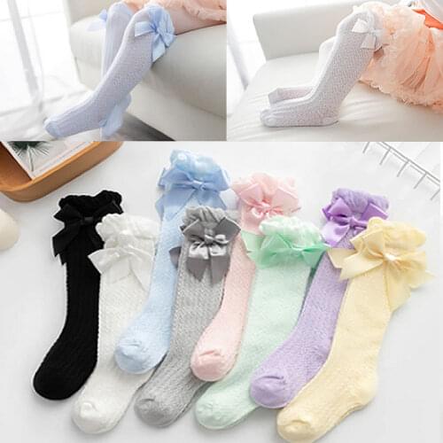 Newborn baby stocking Mesh Bow Babys tights Summer Thin Anti-mosquito Stocking Girls Thin Breath Tights