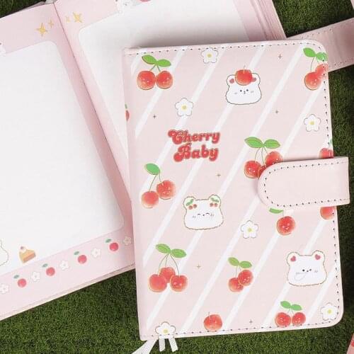 "Cherry Baby" Faux Leather Cover Journal Diary Cute Notebook Notepad Girls Planner Stationery Gift