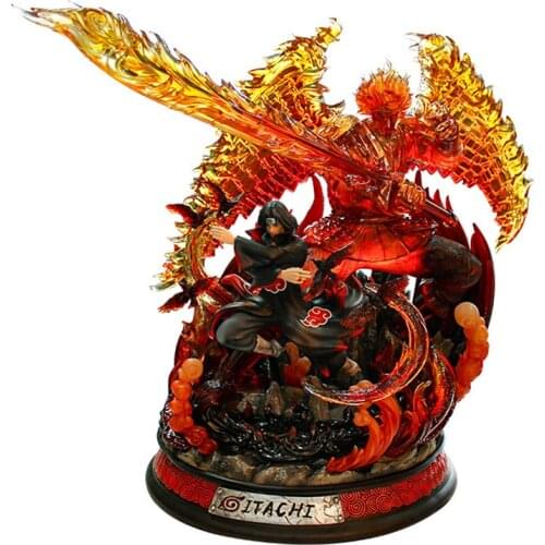 Naruto Shippuden GK Uchiha Itachi Susanoo Action Figure Model Oversize 14 Inch ABS Statue Can Shine Desktop Decoration Gift Toys