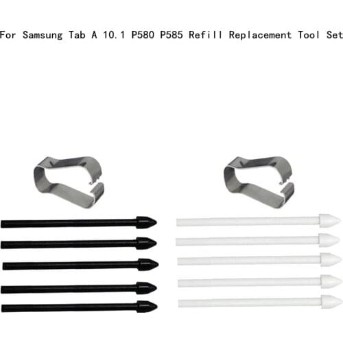 Suitable for Samsung Tab A 10.1'' P580 P585 Refill Replacement Tool Set,Replacement nib for S Pen (black ,White)