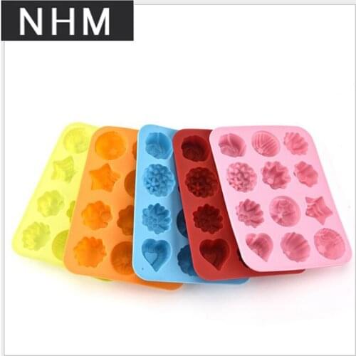 NHM 1 pcs 12 with more than a cup mold pudding jelly hand-made soap mold Color random