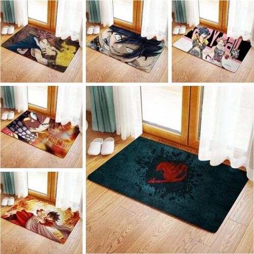 NEW FAIRY TAIL Natsu Dragneel Zeref WC Bathmat Rug Toilet Floor Cover Carpet Non-Slip Anime Manga