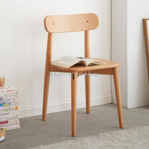 Weisha Solid Wood Dining Chair Modern Simple Study By Endorsement Table Chair Nordic Bedroom Beech Make-up Chair Leisure Chair
