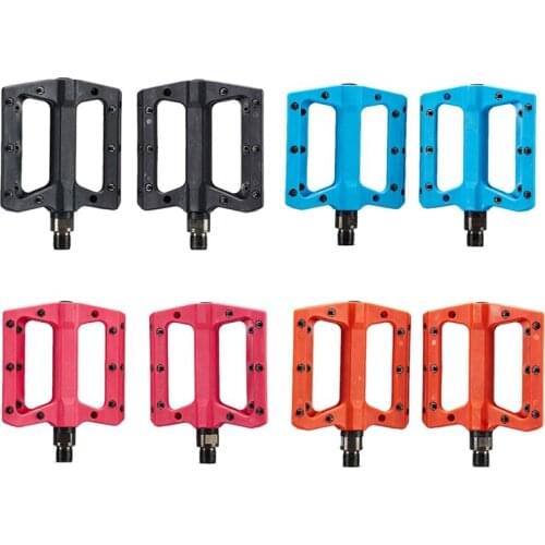 Mountain Bike Pedals 3 Bearing Non-Slip Lightweight Nylon Fiber Bicycle Platform Pedals for BMX MTB 9/16Inch