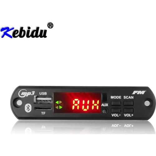 Kebidu Bluetooth MP3 WMA Support USB TF Card FM AUX Decoder Board Plate 5V 12V Audio Module MP3 Music Player Speaker For Car