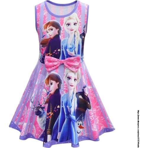 Disney Frozen New Queen 2 White Girls Anna Elsa Dress Children Gowns Infant New Years Kids Holiday Dress