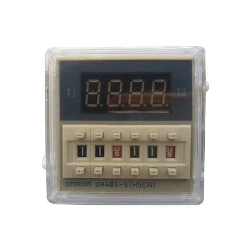 1Pcs DH48S-S Programmable Double Time Delay Relay Socket Base Voltage DC12V DC24V AC110 AC220V