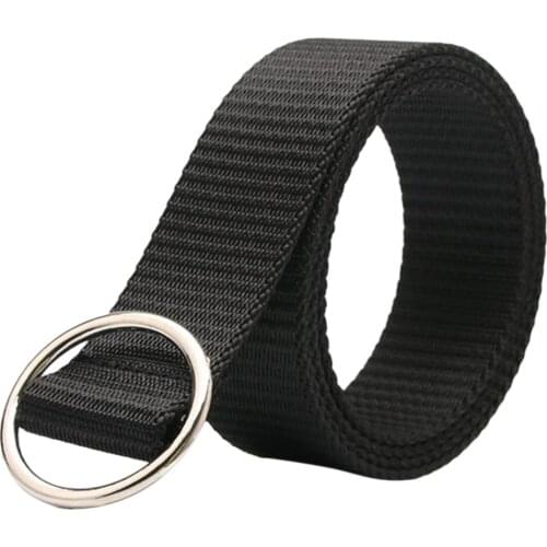 Metal Buckle Waist Belt Canvas Strap Casual Jeans Accessories 1.3" Width