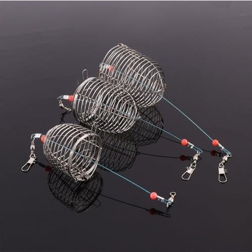 S/M/L Size Stainless Steel Wire Trap Snare Pit Cage Small Fish Baits Round Basket Tray Fishing Tackle Tools For Fishing