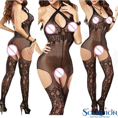 SWT Sexy Lingerie Plus Size Women Sexy Bodystocking Lingerie Open Costumes Erotic Langerie Sexy Crotchless Femenina Crotch