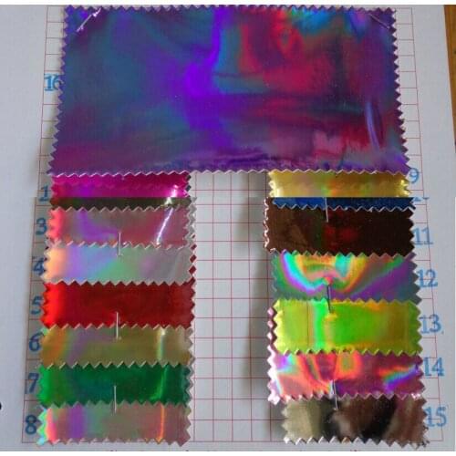 Scratch resistance laser PU synthetic leather / handbags, luggage, shoes material / shiny Holographic rainbow leather fabric