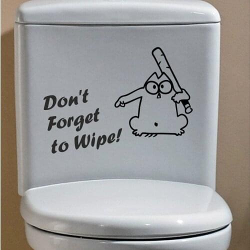 Funny Toilet Decal don't forget to wipe Removable DIY Vinyl Wall stickers Bathroom Bathtub Decor Applique JG2478