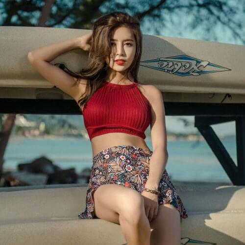 Swimsuits Bikini Swimwear For Women Swim Wear Tankini Swimsuit Girls Bikinis New Sexy Underwire Tower Skirt Three Piece Korean