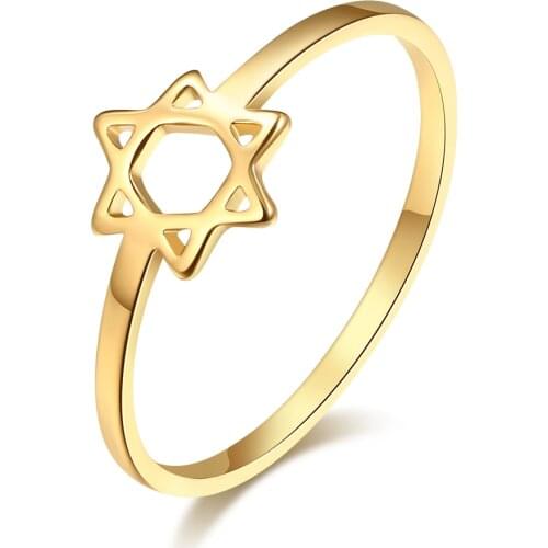 CACANA Stainless Steel Ring For Women Love Hexagon star hexagon Engagemen Wedding Rings Accessories Anillos Mujer Jewelry