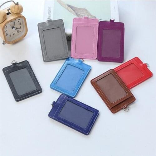 1pc Luxury quality PU Leather material card sleeve sets ID Badge Case Clear Bank Credit Card Badge Holder Holder Accessories