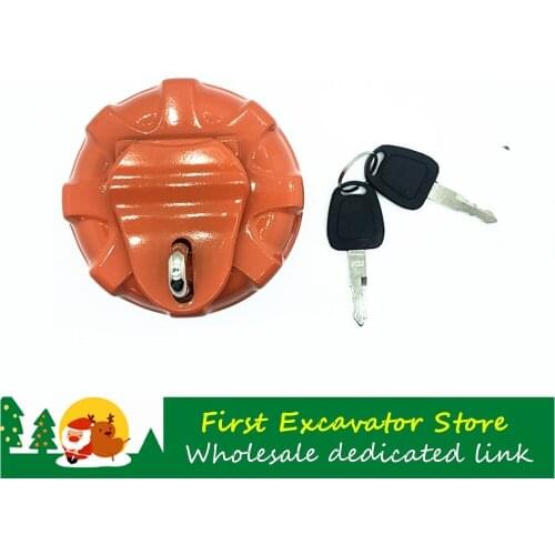 Excavator accessories For Doosan Daewoo 60/55/80/150/215/225/300/220-5-7-9 Fuel tank cap High quality anti-theft diesel tank cap