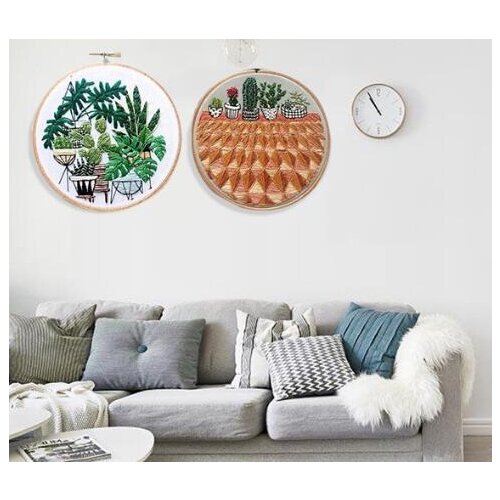 15x15cm Flower Shop Plant Series European embroidery kit simple three-dimensional embroidery Ribbon kit embroidery needlework