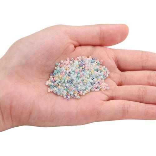 1800pcs/Pack Diameter 2mm Beads DIY Material Glass Color Circle Suitable for Bracelet Material Accessories Beads