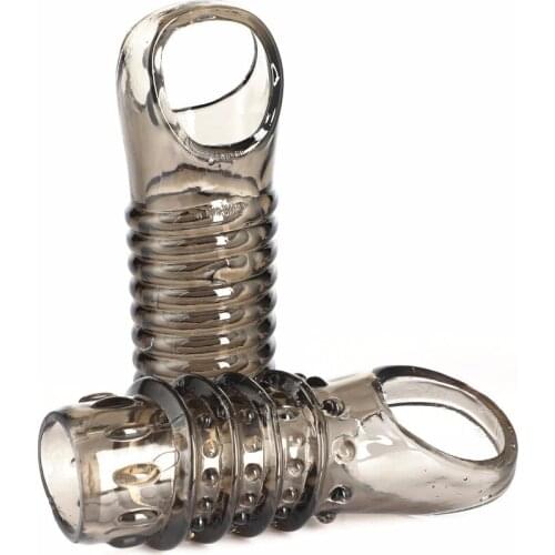 2pcs/set Penis Ring Reusable Penis Enlargement Sleeve Cock Ring Silicone Sex Toys for Men Male Penis Extender Delay Ejaculation