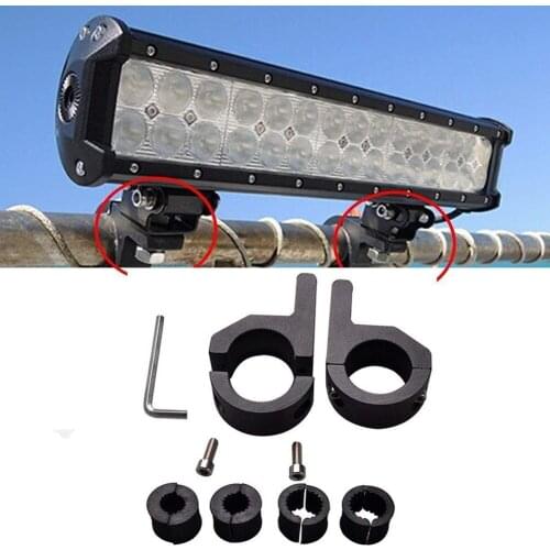 2pcs Roof Bars LED Light Bracket Roll Bar Clamps Tube Clamp for Roll Cage Bar for Off Road, SUV