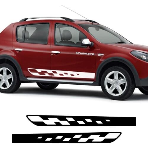 2pcs For Renault Dacia Duster Tuning Car Styling Side Stripes Sticker DIY Auto Vinyl Film Sport Graphics Decals Car Accessories