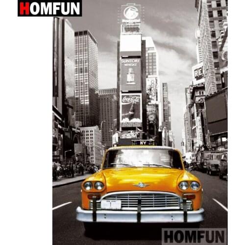 HOMFUN 5D DIY Diamond Painting Full Square/Round Drill "Car scenery" 3D Embroidery Cross Stitch gift Home Decor A01665