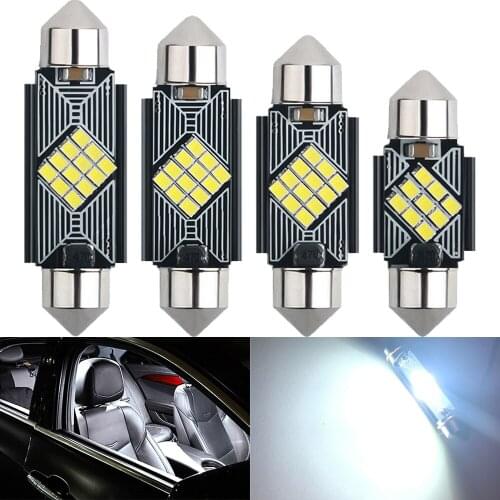 2PCS CANBUS C5W Festoon 12V Car LED New 2016 Bulb 31mm 36mm 39mm 41mm Car Interior Dome Lamp License Plate Reading Light Whit