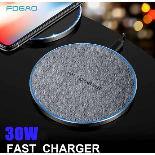 30W Fast Wireless Charger Pad For Samsung S20 S10 S9 Note 9 10 20 Qi induction Charging for iPhone 12 11 Pro XS Max XR X 8 Plus