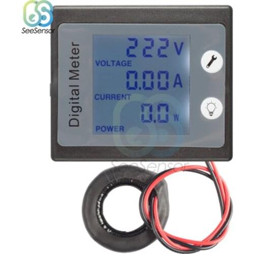 AC 80-260V 100A LCD Digital Ammeter Voltmeter Wattmeter Power Voltage Current Watt Power Meter Tester with Backlight 110V 220V